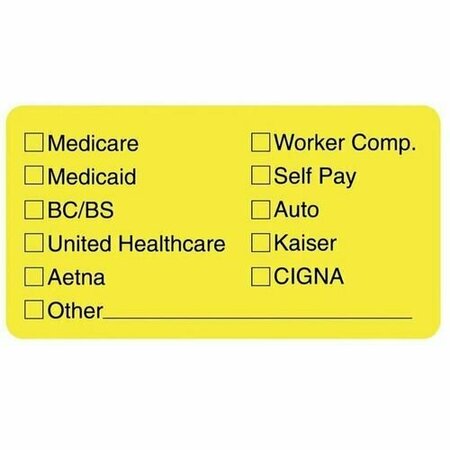 TABBIES INSURANCE LABELS FOR MEDICAL OFFICE, 3-1/, 250PK TAB02940